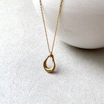 歪な雫　オープンドロップのネックレス　サージカルステンレス  しずく