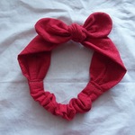 baby S size 結びリボンヘアバンド コットン（RED）