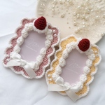 【ケーキみたいなトレカケース】トレカケース　トレカケースデコ　編み物　ケーキ　いちご　ピンク　ブラウン　イエロー　推し活　推し活グッズ