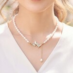 蝶とバロックパールのネックレス tn24552 ブライダル  パーティー