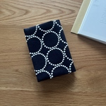 new！　mina  perhonen tambourine ブックカバー　タンバリン　ミナペルホネン の 刺繍生地　文庫本　A6 ネイビー