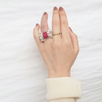 knitRING【beige.white.pink】あったか ニットの指輪