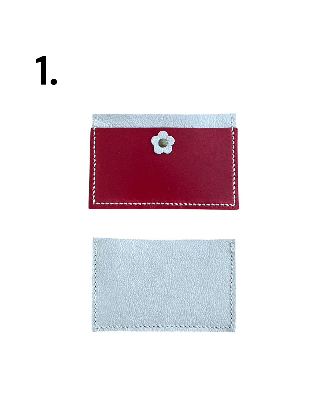 本革カードケース2枚入れ⁑バイカラー⁑選べる4色 - Kikka Fleur
