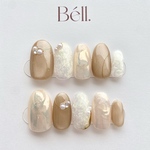【オーロラニュアンスnail】パールネイル　ピンクパールネイル　ニュアンスネイル　マグネットネイル　ミラーネイル　ぷっくりネイル　ちゅるんネイル　ブライダル　結婚式　前撮り　お呼ばれ