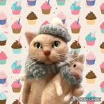 no.457 ミルクティー色猫さんとミニうさぎさん