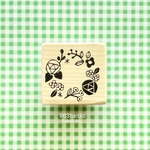 963hanko 消しゴムはんこ: お花のリース