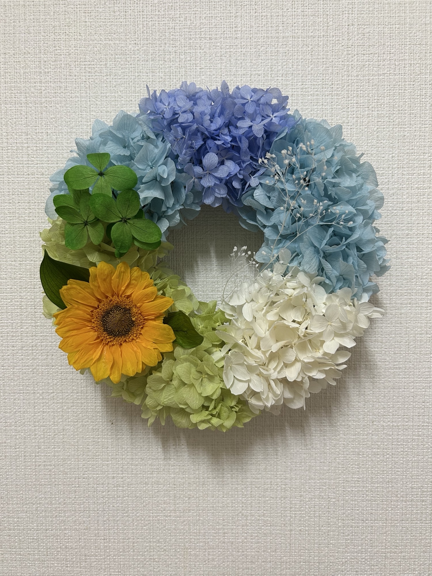 ひまわりリース プリザーブドフラワー 直径22cm - bluemoon-net