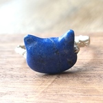 ラピスラズリ  猫  12mm /SVリング   