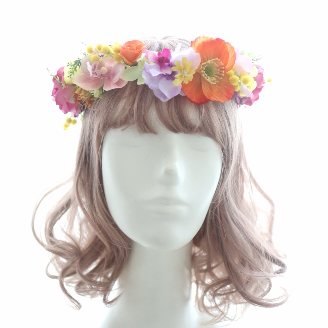 ウェディングブーケ＊桜色とゴールドで彩る華やかドライ風フラワー