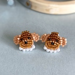 うちの子そっくり！トイプードルのピアスB ビーズ刺繍　犬　オートクチュール刺繍　