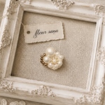 dress-up brooch〈petit〉サムネイルブローチ  white・bronze