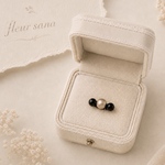 tiny brooch  小さなストレートブローチ  beige・black