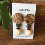 ウッドの大ぶりピアス