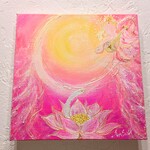 高次元と繋がる波動アート　笑顔と幸せを振りまく弁財天 ～白蛇と蓮が紡ぐ、光あふれる世界～｜チャネリングアート　原画・一点物・覚醒ビジョン　統合 核 起動｜エンジェルズゲート　獅子座満月　スピリチュアル