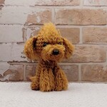 ちっちゃいわんこ♡お座りタイプ　トイプードル(アプリコット)