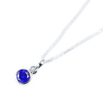 ★送料無料★✼プラチナ加工✼ブルーサファイア/6mm/9月誕生石༺バリ島の僧侶の祈祷＆浄化❥ヒーリングペンダント༻★大切な人へのギフトに/誕生日プレゼント/記念日/出産祝い