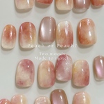 Peach or Peach？🍑  / ネイルチップ / 桃ネイル / ニュアンスネイル / もやもやネイル / うるうるネイル / 夏ネイル