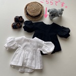 ドール服＊スキッパー切り替えブラウス・黒