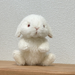 受注生産　こうさぎテディベア　ロップイヤー　ホワイト　ルビーアイ