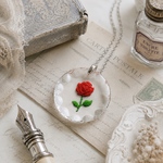 ガラスの薔薇  vintage rose ネックレス ドイツ製 ヴィンテージ  