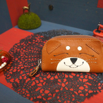 キーケース☆コインケース☆イヌ☆犬☆可愛い☆本革☆こ銭入れ☆財布☆レザー☆ラウンドファスナー☆プレゼント包装致します☆