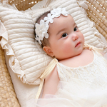 再販！花冠風レース【dress up hair band】赤ちゃん　ベビー　ヘアバンド　レースヘアバンド　　カチューシャ　花冠　バースデー　お食い初め　100日祝いなど　