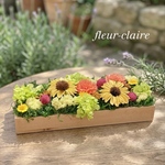 本日6%OFF‼️🌻みんな大好き🌻ひまわりオレンジダリアアレンジ　開店祝い　お誕生日　新築祝い 退職祝い　結婚祝い　プリザーブドフラワー　ビタミンカラー　ひまわり　ひまわり　ひまわり　仏花　仏花　