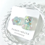 sugar candy bear ~soda collection~ ✵ シュガーキャンディベアの耳飾り  《 ボバラムネ 》  ピアス / イヤリング ✨取付金具の色選べます