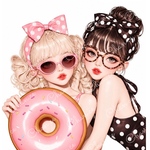 chan.ce オリジナルステッカー　2種4枚入り Sweet & Spicy Summer 甘辛な2人　水着　女の子　プール　夏　海　 可愛い