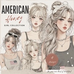 chan.ce オリジナルステッカー　4種4枚入り  American Honey おしゃれ　カジュアル　女の子　コラージュ　可愛い　かっこいい