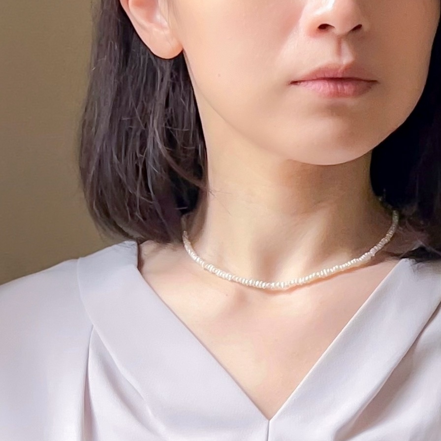 小粒淡水パールネックレス 36cm 38cm 40cm 42cm｜華奢パールチョーカー 14kgf Dailyシリーズ 6,230円