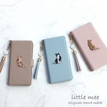 全機種対応★猫ちゃん刺繍 薄型軽量ハイクオリティ シンプルレザー調  アイフォン 手帳型スマホケース アイホン iPhone17 16 15 14pro 他ｹｰｽ 