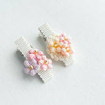2点set🌸お花のベビーヘアクリップ🌸 ベビー  ｜キッズ ｜ ヘアクリップ  ｜花  ｜刺繍糸 ｜春夏 ｜赤ちゃんヘアクリップ