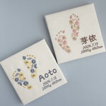 刺繍 足形命名書【お好み2カラー足形】