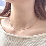 <サージカルステンレス>ドットチェーンネックレス　つけっぱなし　スキンジュエリー　華奢ネックレス　上品　デイリー　オフィス
