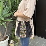 サコッシュ　インド刺繍リボン　巾着バックＦ　ポシェット　ショルダーバッグ　巾着　ショルダー巾着　エスニック　華やか　旅のショルダーポシェット　
