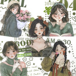 大判イラスト人物シール 1 <S1354>
