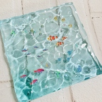 【再販】熱帯魚が泳ぐ海のアクセサリートレイ　オブジェ　什器　レジンアート