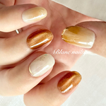 【 New 】Honey Glow｜ネイルチップ　ブライダル　シンプル　上品　マグネットネイル　ちゅるん　ウェディング　前撮り　お呼ばれ　結婚式　ブライダルネイル　オレンジ　花嫁　夏ネイル
