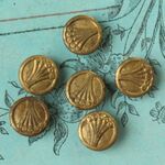 【1個】ボタン φ18mm チェコガラス ブラック 4穴 金ペイント ヴィンテージ