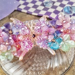 朝顔と紫花火の蝶のバレッタ（hair ornaments of butterfy〜summer festival girl〜）