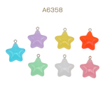 A6358 18個 アクリルチャーム カラフル アクリル星型チャームパーツ アクセサリーパーツ 約23×27mm (ランダム6ヶ) 3 x（6ヶ）