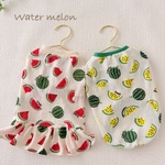 【犬服】 《夏限定》スイカ柄メッシュタンクトップ🍉（赤／黄）涼感素材・UV加工付き
