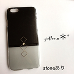 ストーン付き ★ バイカラー ★シックな大人 スマホケース iPhoneケース