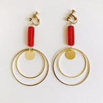 Candle （red）イヤリング/ピアス〜個性的・大ぶり〜〈レッド・赤〉