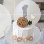 ゲスト様　人気♡ナチュラルミニクレイケーキ☆ペット誕生日ケーキ　ミニ誕生日ケーキ　自宅撮影　1歳以外でも承ってます♪