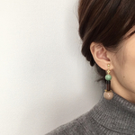 【再販】冬の大振りミルクティビンテージイヤリング・ピアス