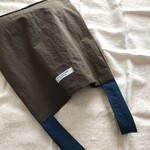 【NEW】レジ袋型エコバッグ　撥水ナイロンワッシャー　カーキブラウン