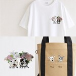 ２匹用　うちの子 似顔絵 ビッグシルエット ユニセックス Tシャツ＠誕生花