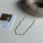 new : WAVE line necklace サージカルステンレス　ネックレス　華奢　シンプル　アレルギー対応　ステンレス　